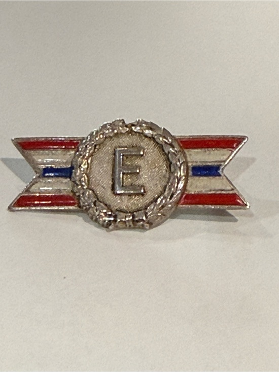 Jewelry - 925 Sterling Silver Antique WWII Enamel Army-Navy Production Award Pin Brooch